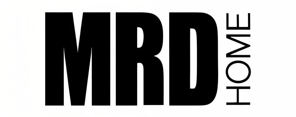 Bold black MRD Home brand logo featuring clean sans serif typography on a plain white background