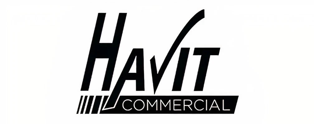 Black Havit Commercial logo featuring bold sans serif typography and a graphic underline on a white background