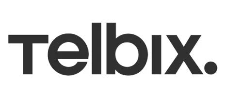 Black Telbix brand logo featuring bold sans serif typography on a plain white background