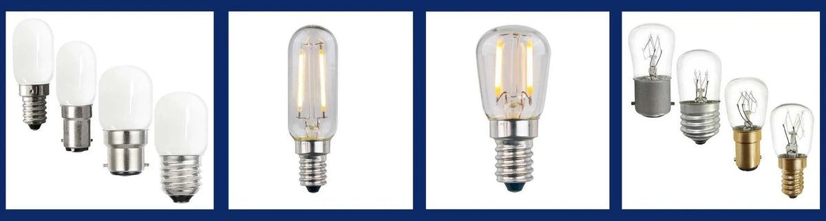 Assorted rangehood globes featuring frosted and clear glass finishes with various screw and bayonet base types