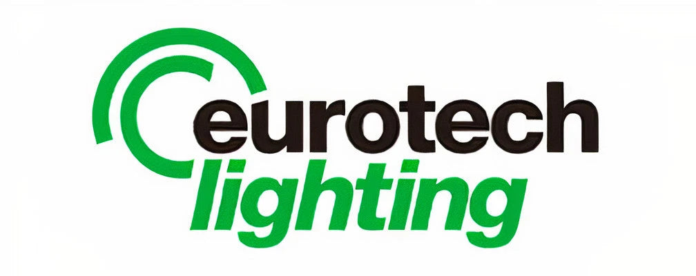 Eurotech Lighting brand logo featuring a green circular icon and black text on a white background