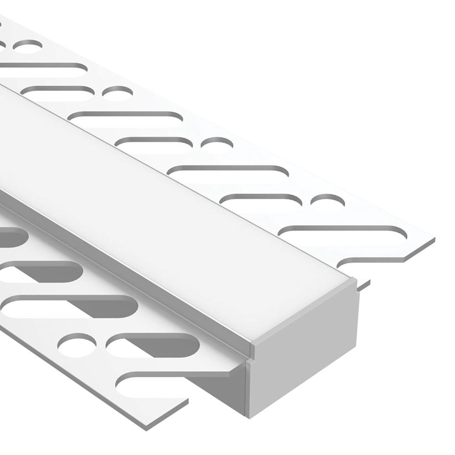 67mm x 17mm LED Channel 800 Recessed Plaster Mount Profile in Silver