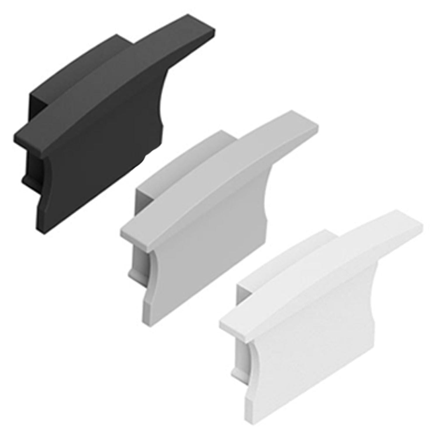 Acc. - LED Channel 140 End Caps in Black, Silver or White