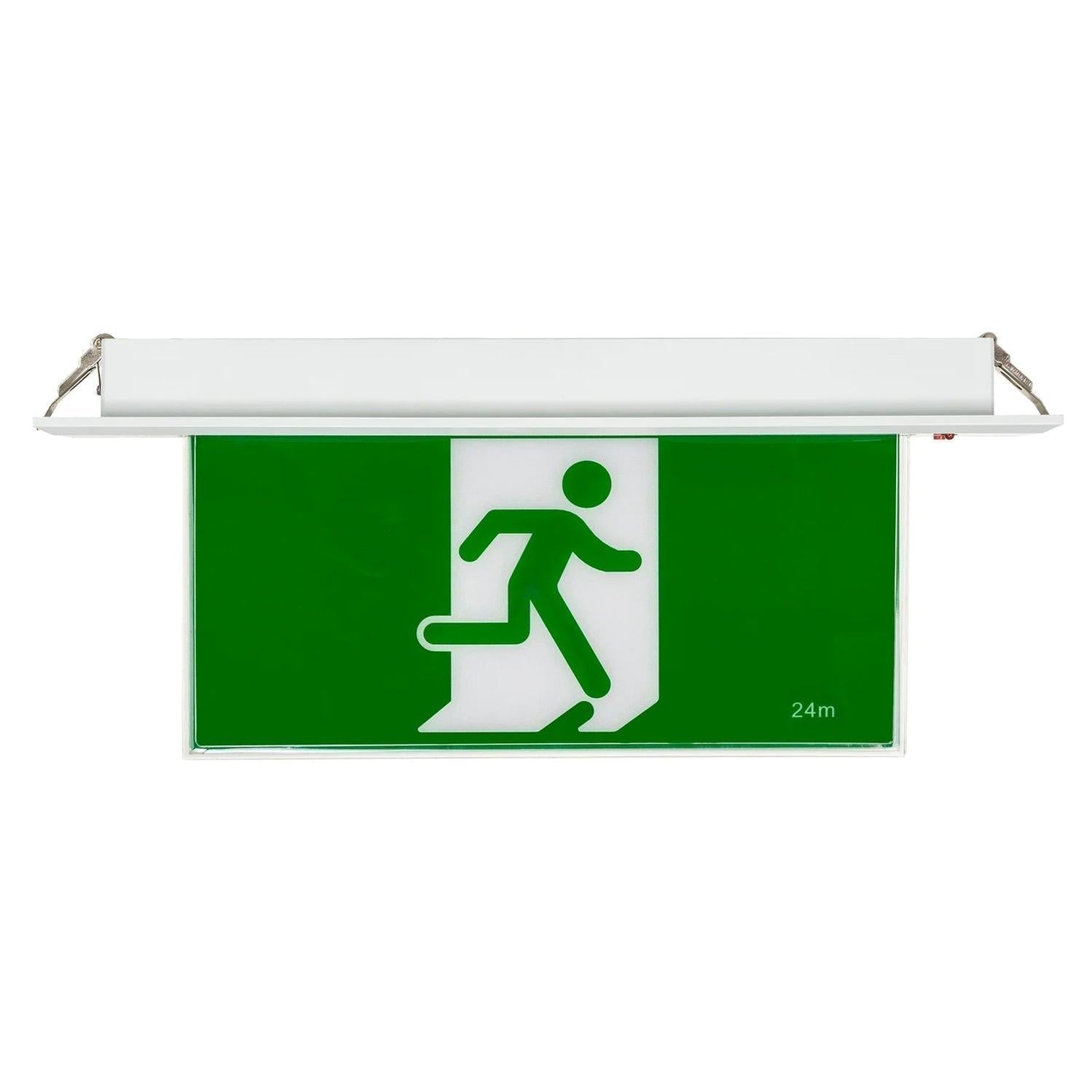 Slimline Recessed LED Exit Light 3w in Matt White | The Lighting Outlet