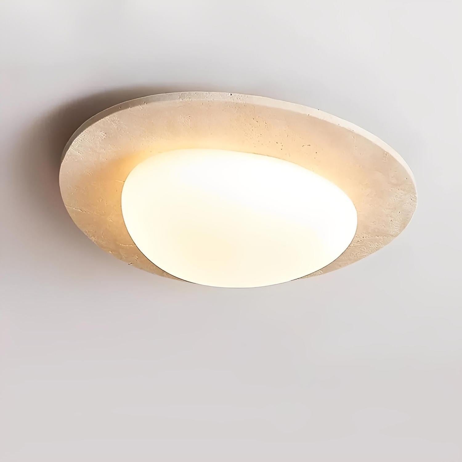 Thalos Travertine Stone Oyster Light-THA.251614.NT-The Lighting Outlet-product-view