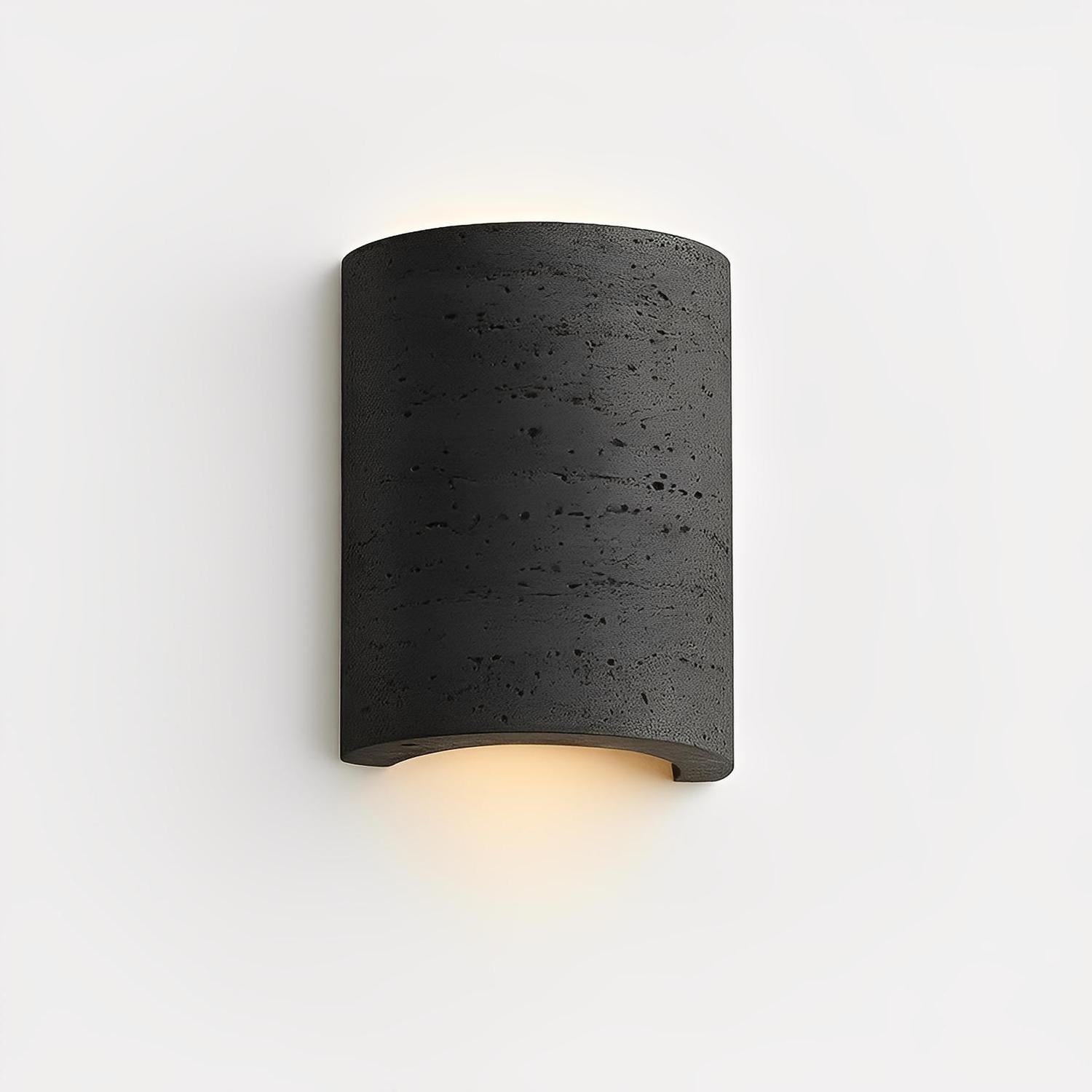 Wisp Travertine Up/Down Wall Light in Black Stone