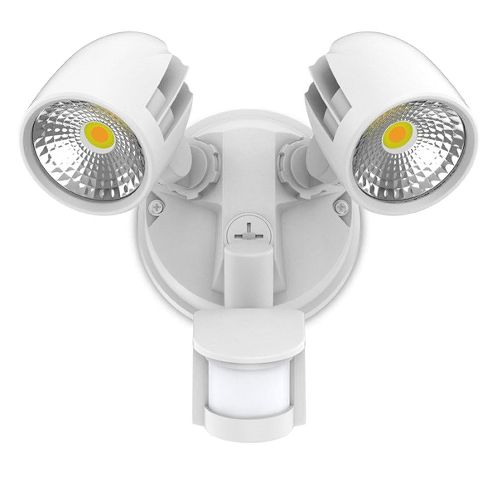 Condor LED Twin Spot Light With Sensor Tri Colour 24w in Black or Whit ...