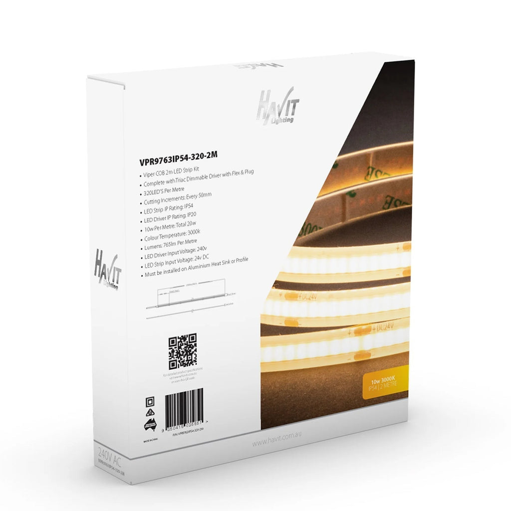 Viper Cob Led Strip Kit 10W Per Metre 2M 3K, 4K, 5K Havit Lighting - V ...