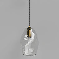 Organic Pendant Light Medium in Old Brass/Clear, Iron/Clear, Old Brass/White or Iron/White